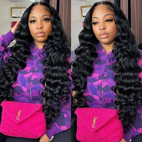 13x4 13x6 Transparent Skin Melt Loose Deep Wave Lace Front Wig Human Hair Wigs