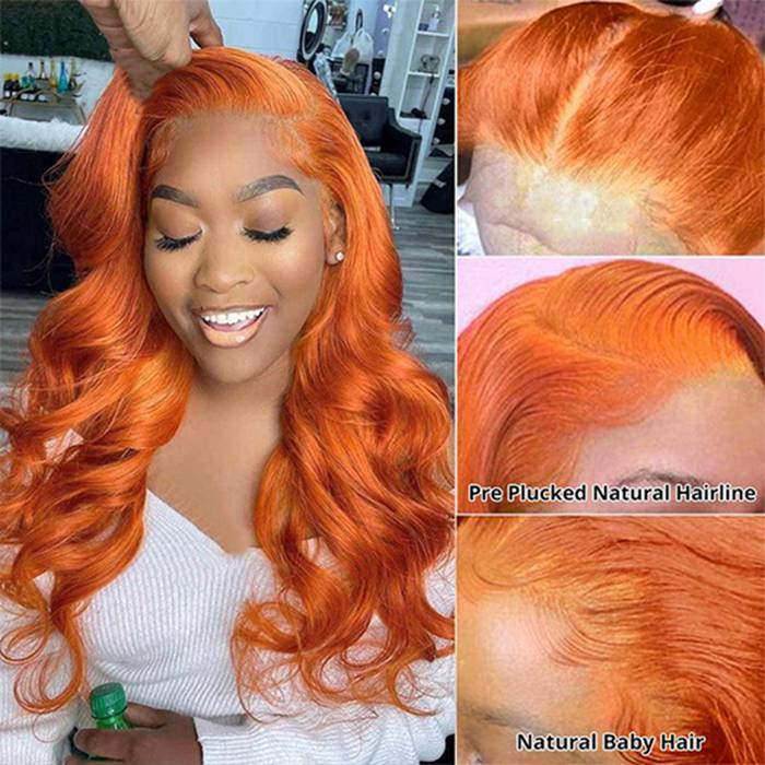 4x4 Ginger Lace Closure Wig Colored Body Wave Human Hair Wigs