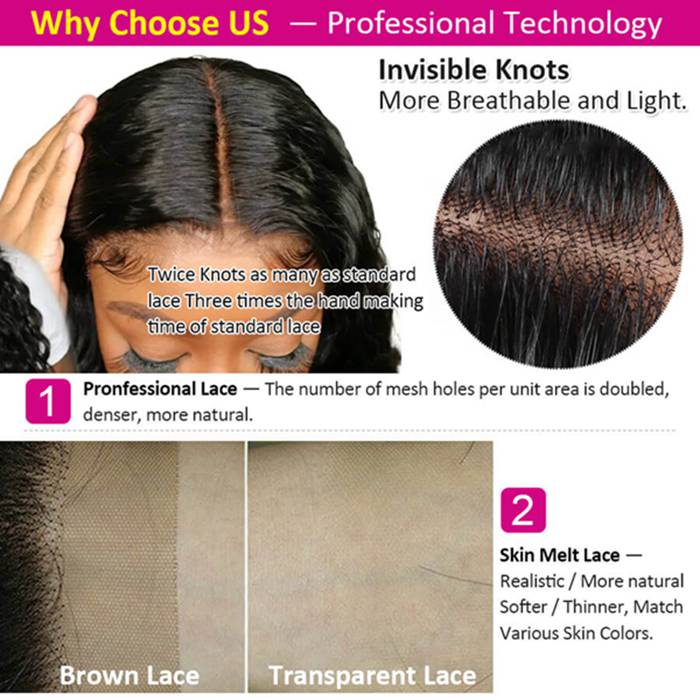 4x4 Transparent Lace Closure Deep Wave Human Hair Closure Natural Black Hair