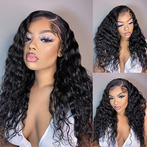 5x5 HD Transparent Lace Closure Deep Wave Human Hair Wigs