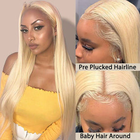 Blonde 13x6 Straight Transparent HD Lace Front Brazilian Human Hair Wigs