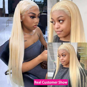 Blonde 13x6 Straight Transparent HD Lace Front Brazilian Human Hair Wigs