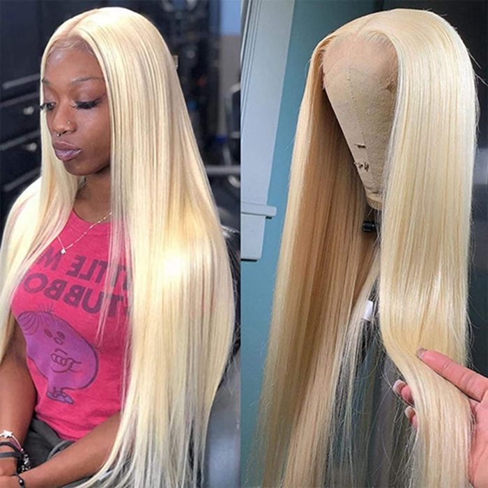 Blonde 13x6 Straight Transparent HD Lace Front Brazilian Human Hair Wigs