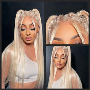 Blonde 13x6 Straight Transparent HD Lace Front Brazilian Human Hair Wigs