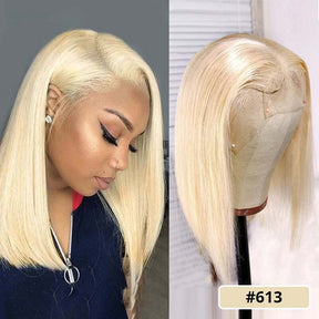 Blonde 4x4 Lace Closure Straight Short Bob Human Hair Wigs