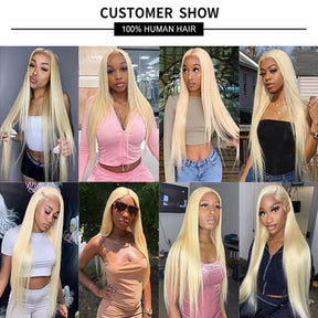 13x4 Transparent HD Lace Front 613 Straight Human Hair Wigs