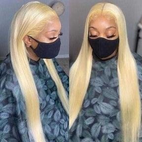613 Blonde Lace Closure Straight Human Hair 4x4 Lace Closure Pre Plucked Wig