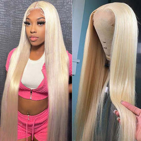 613 Blonde Lace Closure Straight Human Hair 4x4 Lace Closure Pre Plucked Wig