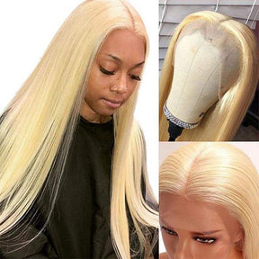 613 Blonde Lace Closure Straight Human Hair 4x4 Lace Closure Pre Plucked Wig
