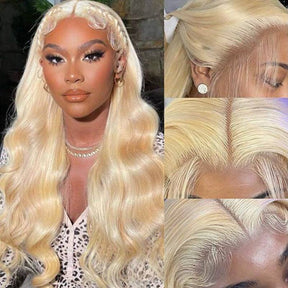 Blonde Body Wave T-Part Transparent Lace Wigs For Black Woman