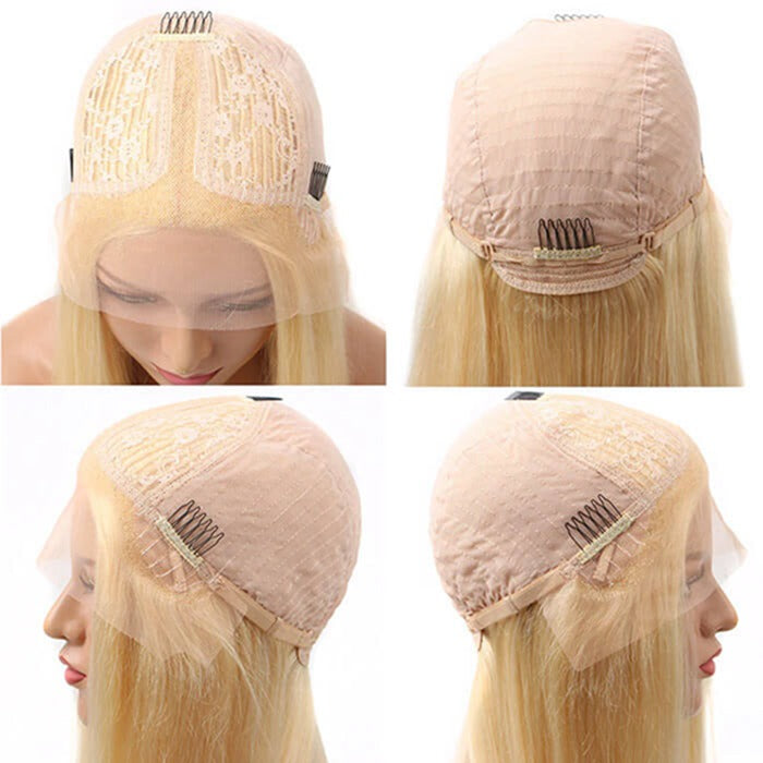 Blonde Body Wave T-Part Transparent Lace Wigs For Black Woman