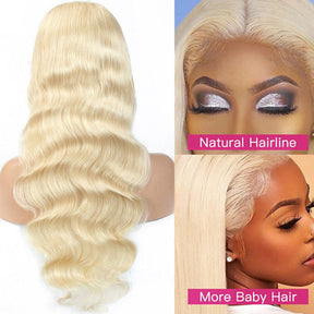 Blonde Body Wave T-Part Transparent Lace Wigs For Black Woman
