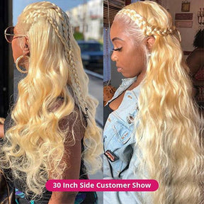 613 Lace Closure Wig Body Wave Blonde Human Hair Wig 4x4 5x5 Transparent Lace Wigs