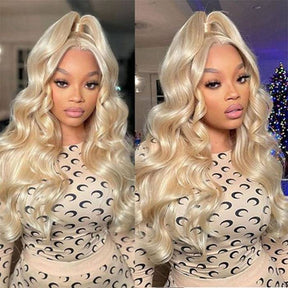 613 Lace Closure Wig Body Wave Blonde Human Hair Wig 4x4 5x5 Transparent Lace Wigs