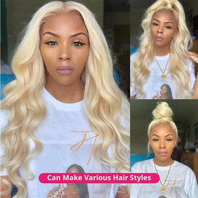 613 Lace Closure Wig Body Wave Blonde Human Hair Wig 4x4 5x5 Transparent Lace Wigs