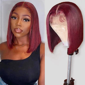99J Burgundy13x4 Short Bob Lace Front Wigs For Black Women