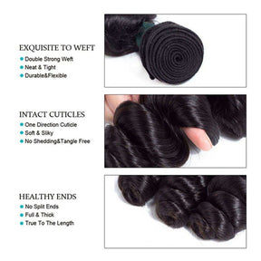 9A Loose Wave Human Hair Extensions 1/3/4 Bundle Deal