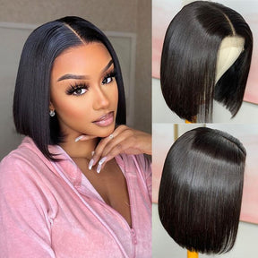 Bob Lace Front Wigs 13x4 Straight Lace Front Wig Pre Plucked Bob Closure Wig