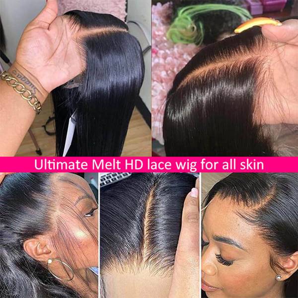 Body Wave HD Invisible 13x4 Lace Front Human Hair Wigs Pre Plucked Brazilian Virgin Hair