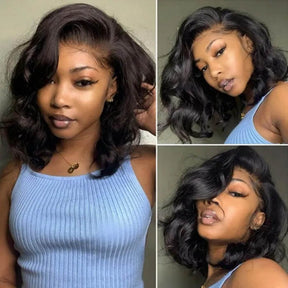 Body Wave Short Bob Wigs Pre Plucked 13x4 Lace Front Wigs Human Hair