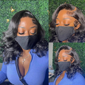 Body Wave Short Bob Wigs Pre Plucked 13x4 Lace Front Wigs Human Hair