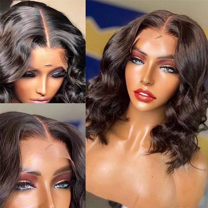 Body Wave Short Bob Wigs Pre Plucked 13x4 Lace Front Wigs Human Hair