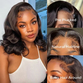 Body Wave Short Bob Wigs Pre Plucked 13x4 Lace Front Wigs Human Hair