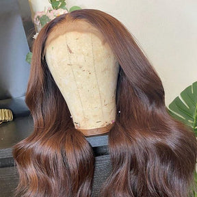 Body Wave Wig 13x4 Lace Frontal Wig #4 Colored Human Hair Wigs
