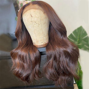 Body Wave Wig 13x4 Lace Frontal Wig #4 Colored Human Hair Wigs