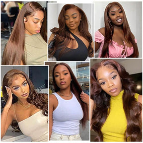 Body Wave Wig 13x4 Lace Frontal Wig #4 Colored Human Hair Wigs