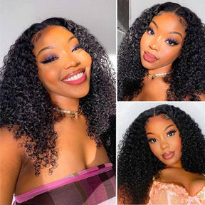 Brazilian Jerry Curl 13x6 Lace Front Wig Pre Plucked Curly Human Hair Wigs for Black Women