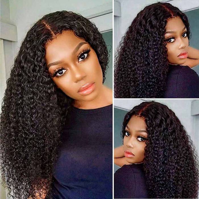 Brazilian Jerry Curl 13x6 Lace Front Wig Pre Plucked Curly Human Hair Wigs for Black Women
