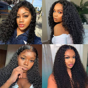 Brazilian Jerry Curl 13x6 Lace Front Wig Pre Plucked Curly Human Hair Wigs for Black Women