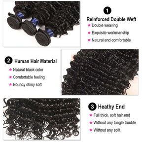 Bundle Sale Deep Wave Bundles 100% Unprocessed Virgin Human Hair