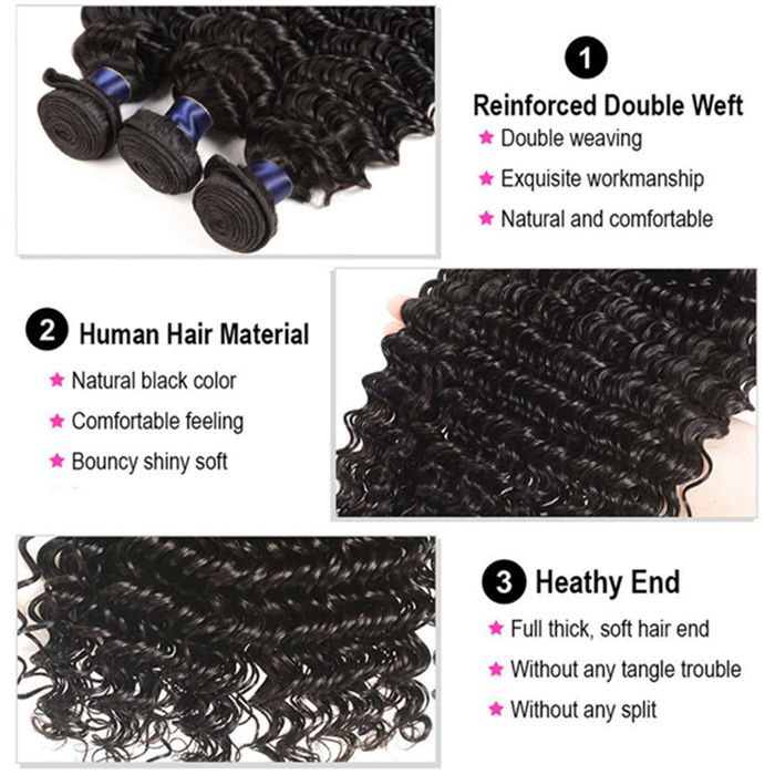 Bundle Sale Deep Wave Bundles 100% Unprocessed Virgin Human Hair