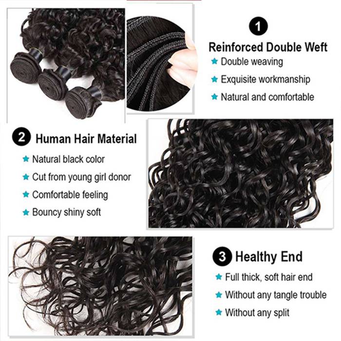 Bundle Sale Water Wave Bundles 100% Unprocessed Virgin Human Hair