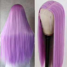 Purple Straight 13x4 Pre-Plucked Lace Front Human Hair Wigs