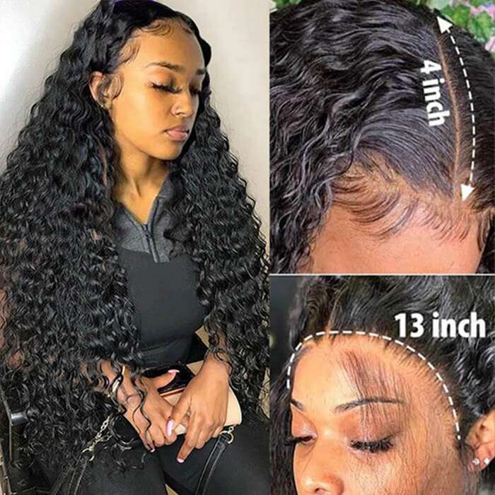 Deep Wave 13x4 HD Lace Front Wigs 100% Human Hair High Density Lace Wig