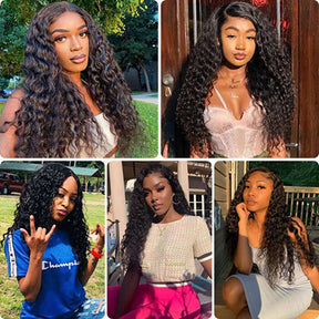 Deep Wave 4x4 5x5 Lace Closure Wigs Pre Plucked Undetectable Human Hair Wig With Baby Hair