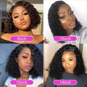 Deep Wave Curly Bob Wig Pre Plucked 13x4 Lace Front Human Hair Wigs