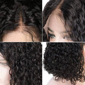 Deep Wave Curly Bob Wig Pre Plucked 13x4 Lace Front Human Hair Wigs