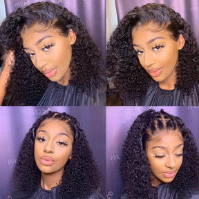 Deep Wave Curly Bob Wig Pre Plucked 13x4 Lace Front Human Hair Wigs