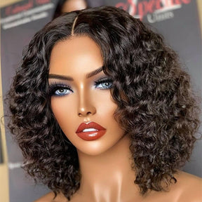 Deep Wave Curly Bob Wig Pre Plucked 13x4 Lace Front Human Hair Wigs