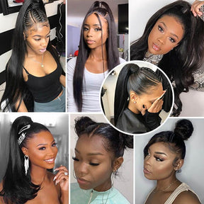 Glueless 360 Straight Transparent HD Lace Front Human Hair Wigs