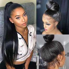 Glueless 360 Straight Transparent HD Lace Front Human Hair Wigs
