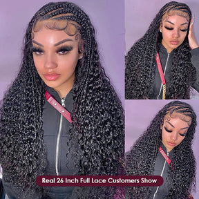 Glueless Kinky Curly Human Hair Full Lace Wig For Braiding Pre Plucked