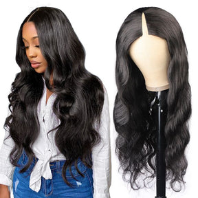 Glueless V Part Wig Body Wave Human Hair Wigs Beginner Friendly