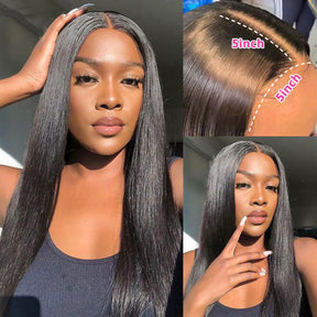 HD Invisible Lace Closure Wigs Straight Hair Glueless Human Hair Wigs