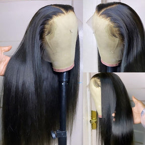HD Invisible Lace Closure Wigs Straight Hair Glueless Human Hair Wigs