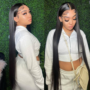HD Invisible Lace Closure Wigs Straight Hair Glueless Human Hair Wigs